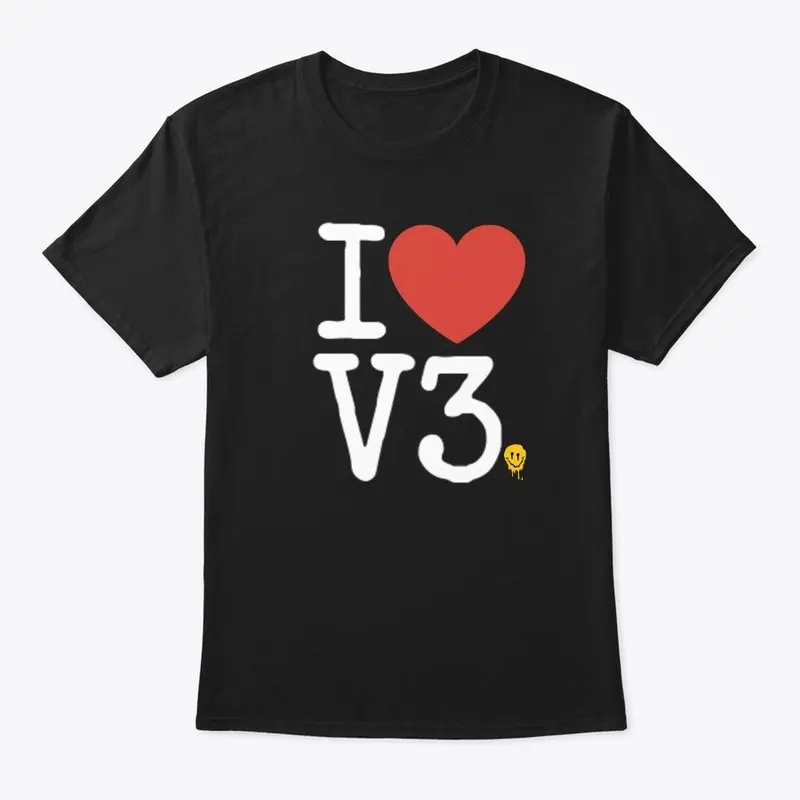 Black I LOVE V3 Tee