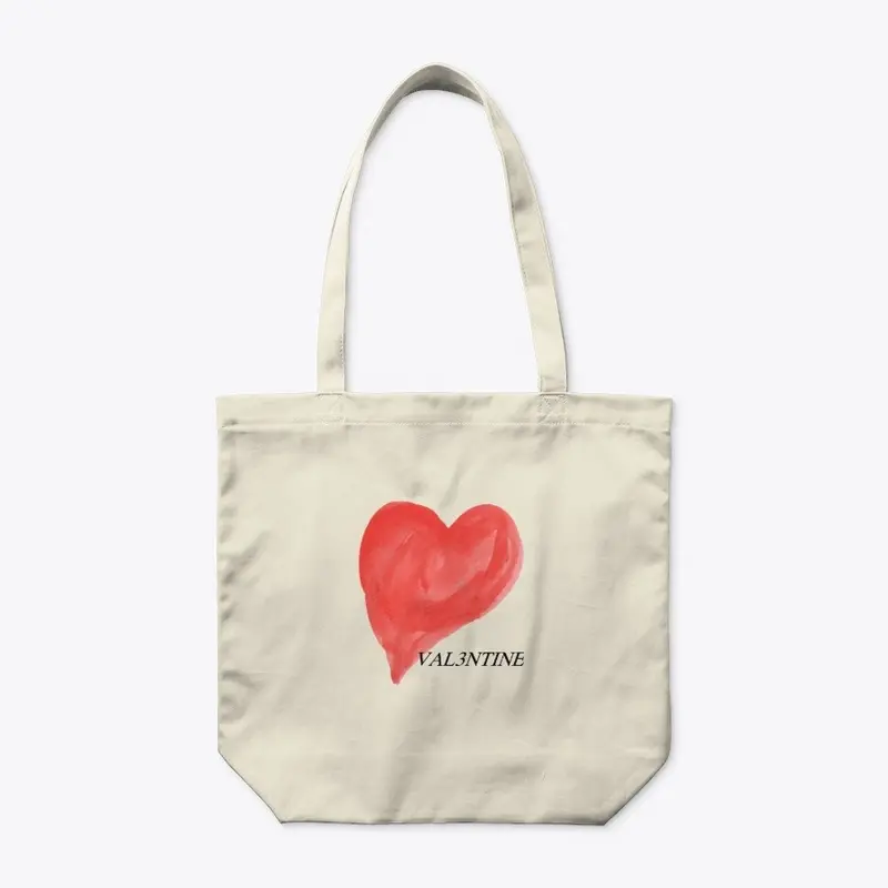 Watercolor Painted Heart Tote 