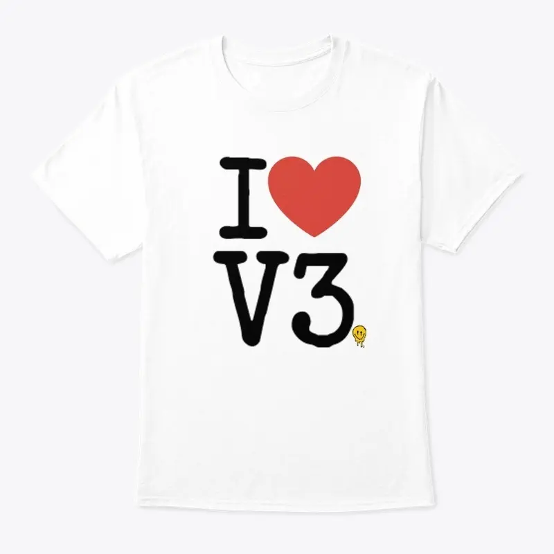 White I LOVE V3 Tee